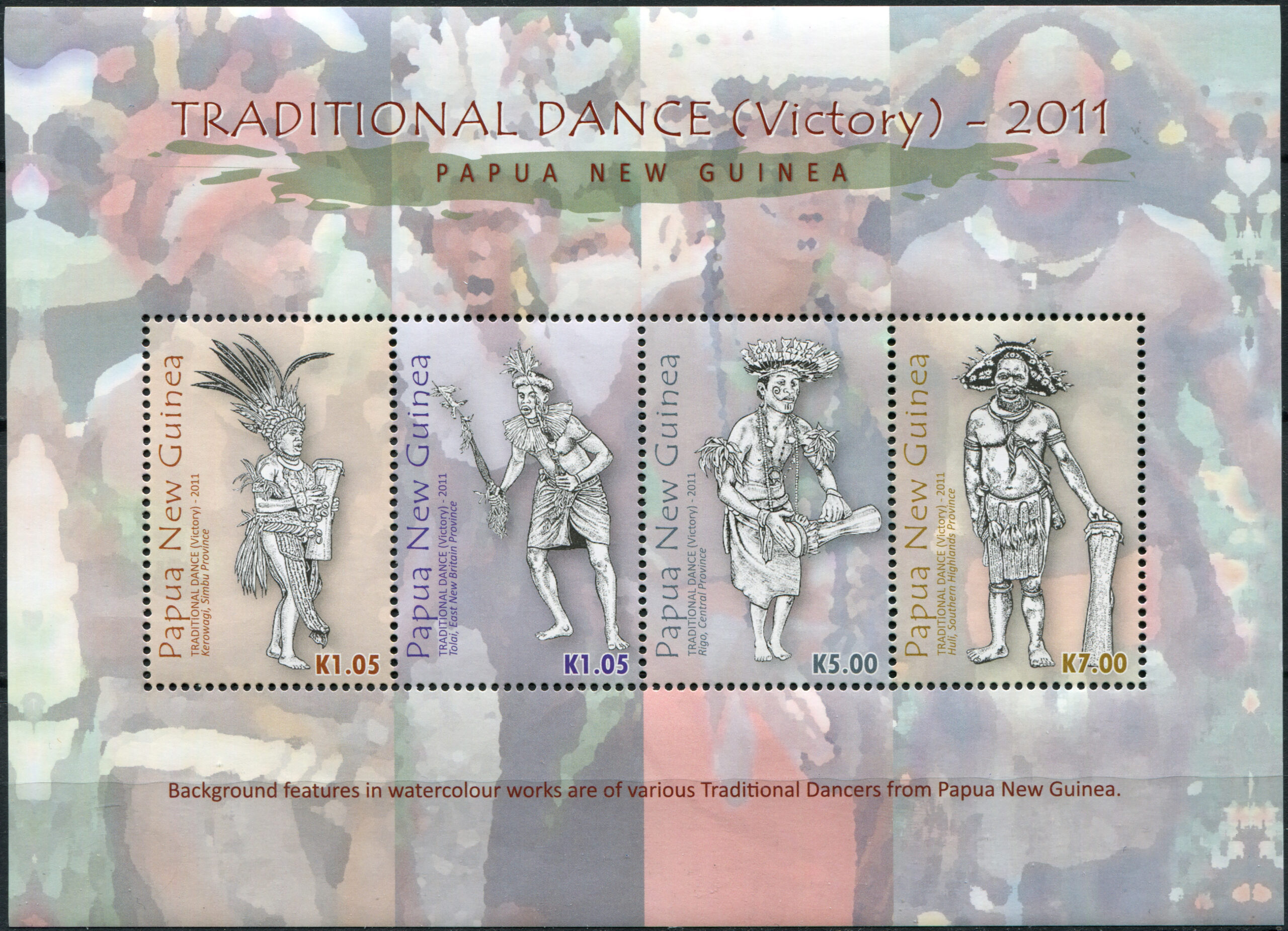 Papua New Guinea. 2011. Traditional Dance. Victory Dance (MNH **) Miniature Sheet