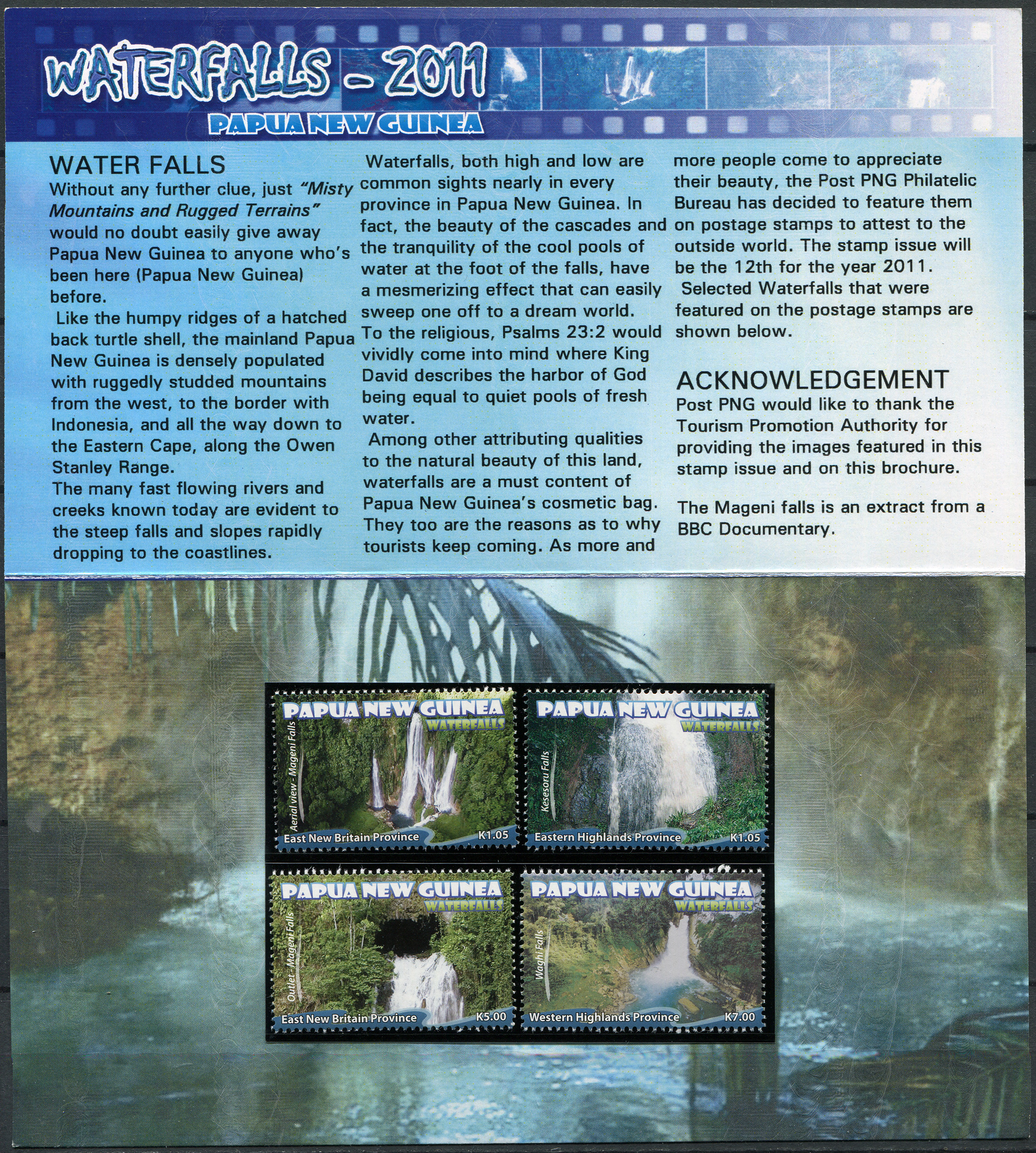 Papua New Guinea. 2011. Waterfalls - 2011 (MNH **) StampPack