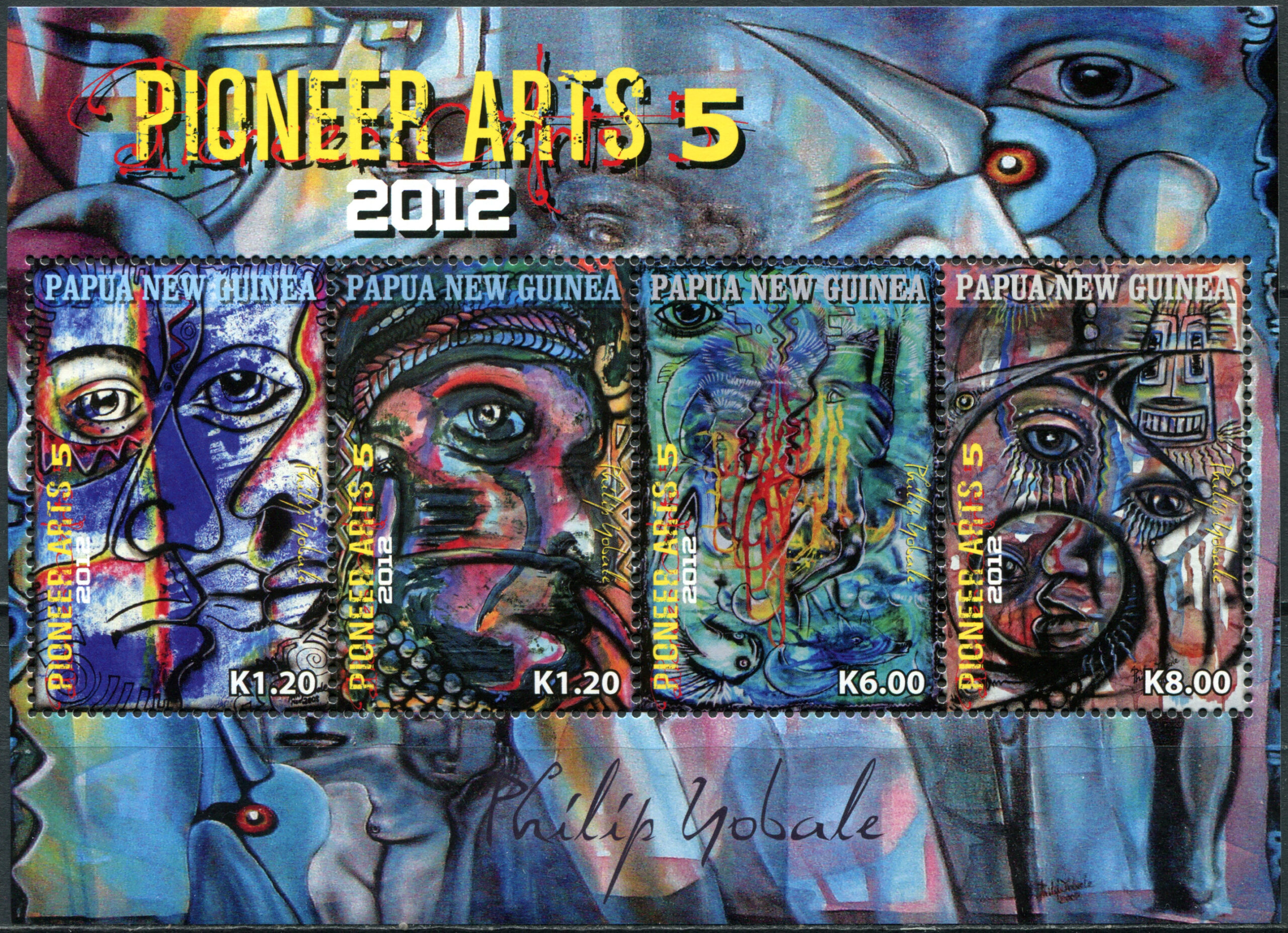 Papua New Guinea. 2012. Paintings by Philip Yobale, 1968-2008 (MNH **) Miniature Sheet