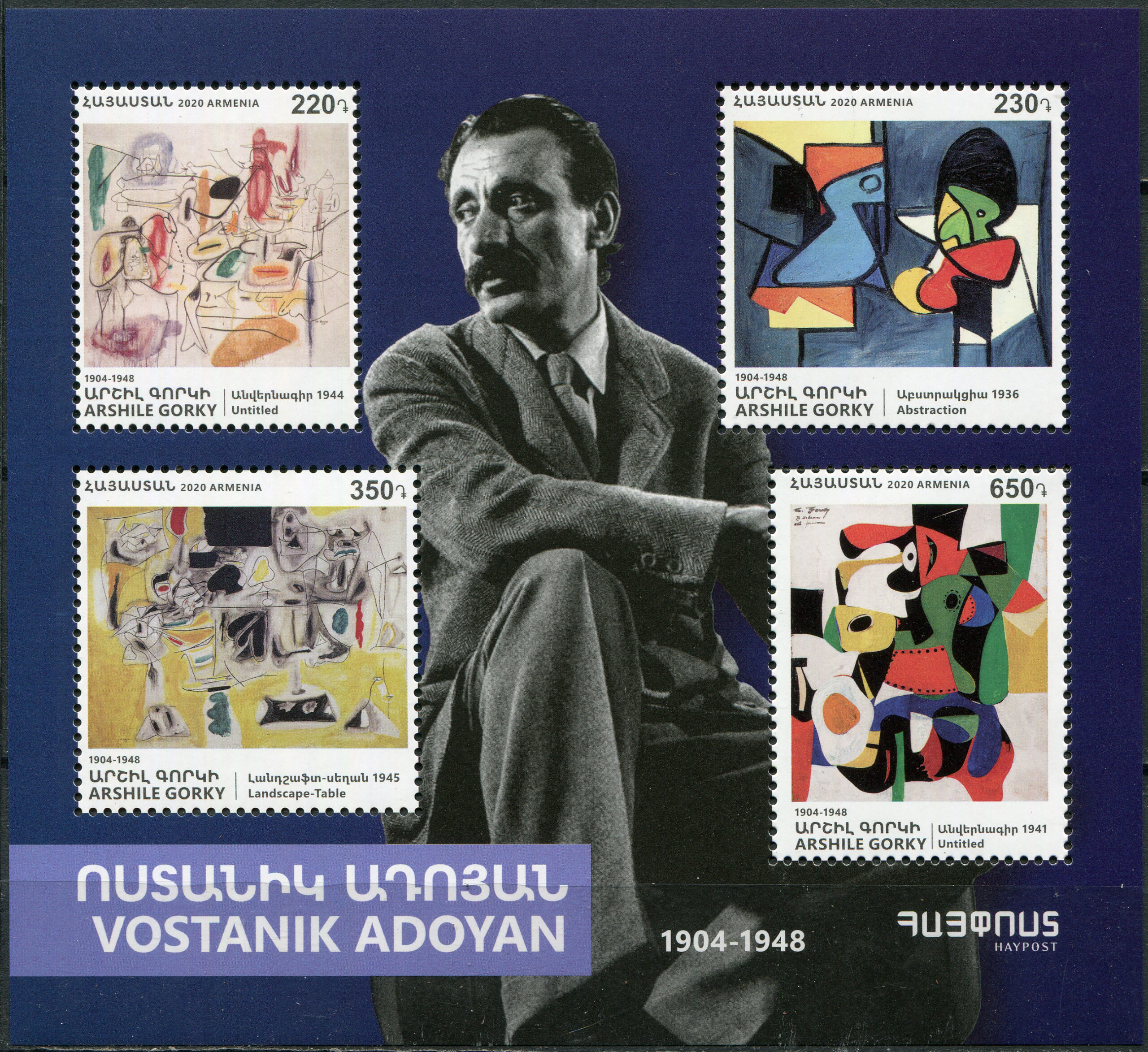 Armenia. 2020. Vostanik Adoyan (Arshile Gorky), Artist (MNH **) Souvenir Sheet