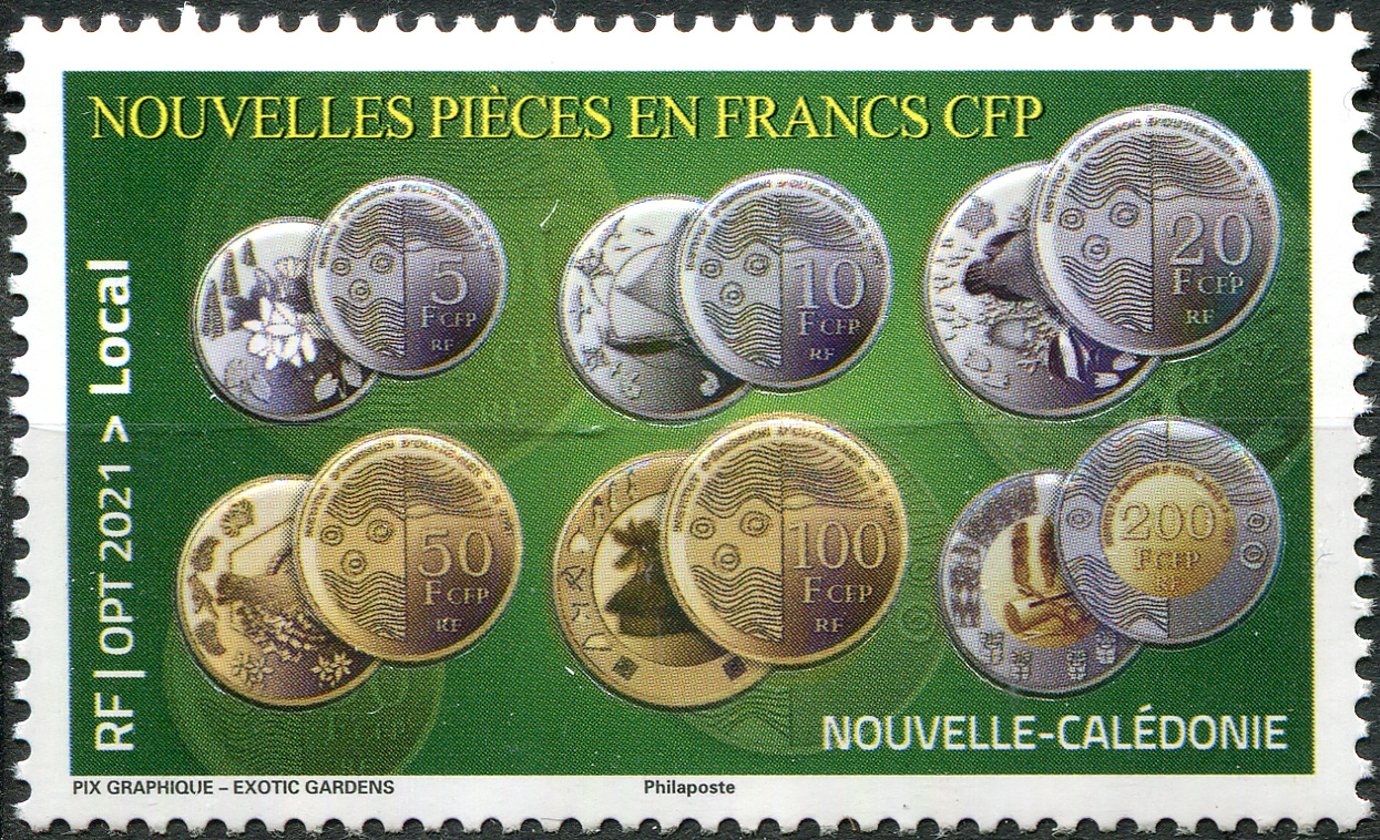 New Caledonia. 2021. New 2021 Series of CFP Coins (MNH **) Stamp