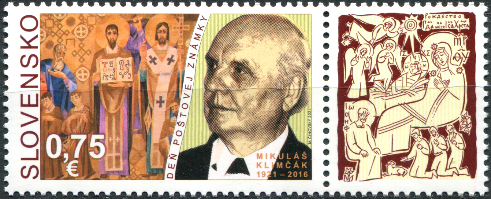 Slovakia. 2021. 100th Anniversary of the Birth of Mikuláš Klimčák, 1921-2016 (MNH **) Block of stamp