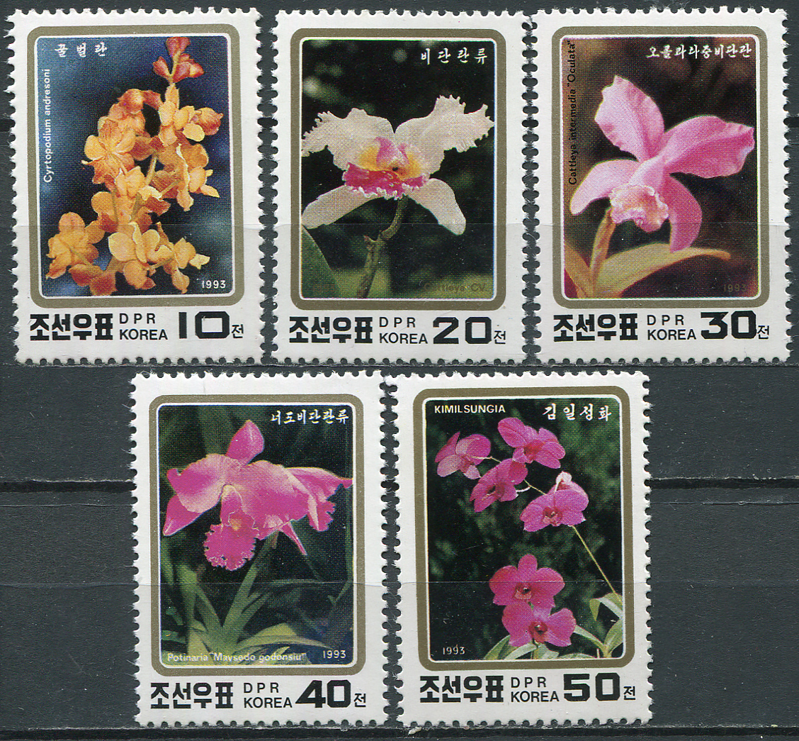 Korea, Democratic People's republic of. 1993. Orchids (MNH **) Set of 5 stamps