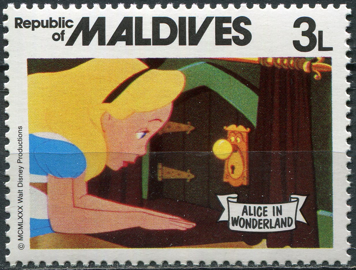 Maldives. 1980. Alice in front of talking doorknob (MNH **) Stamp