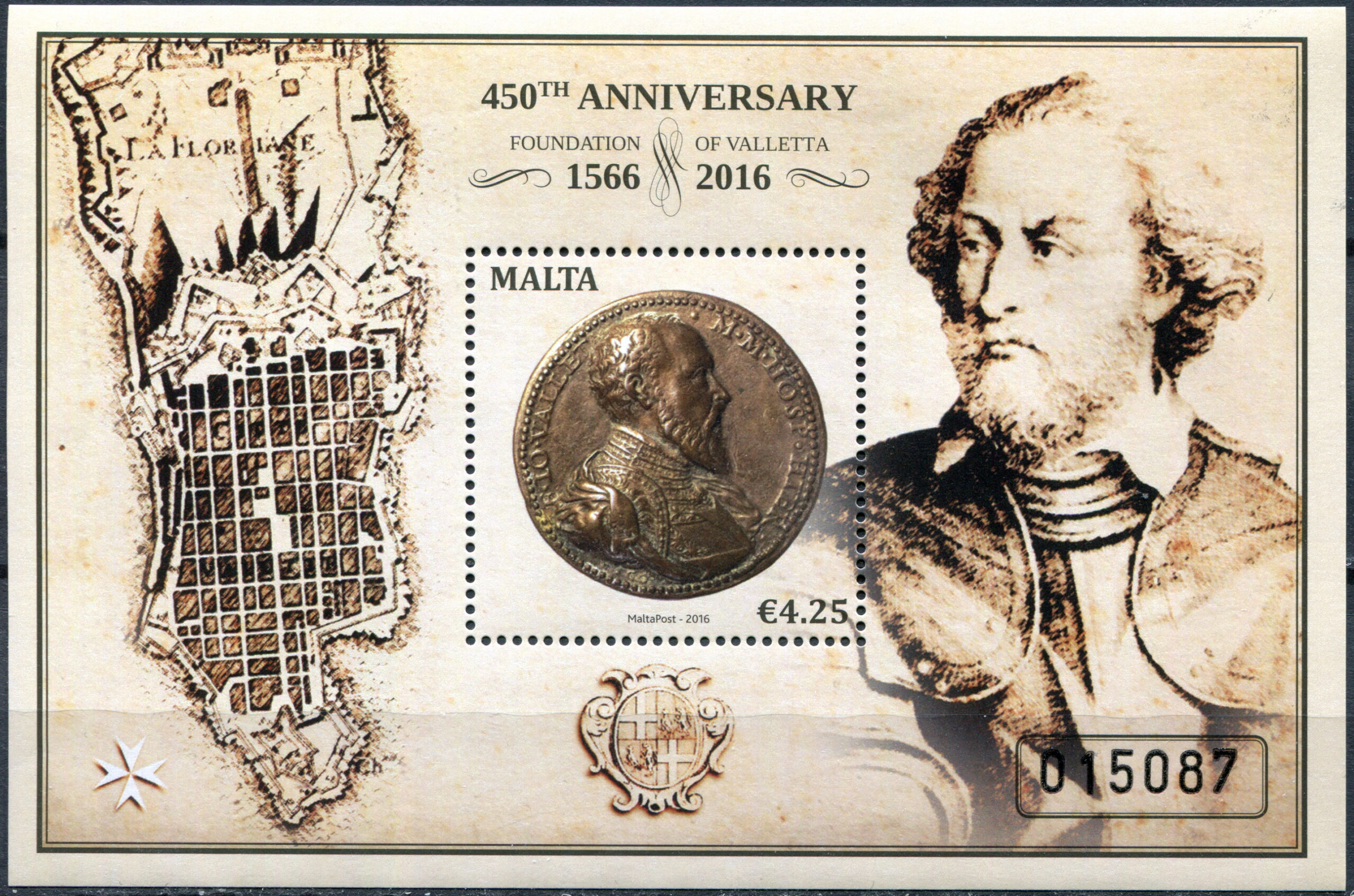 Malta. 2016. 450th Anniversary of the Foundation of Valletta (MNH **) Souvenir Sheet