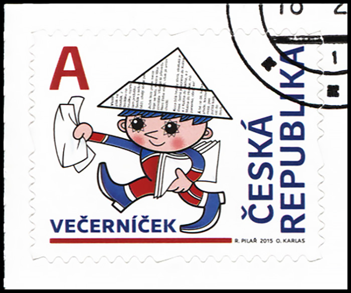 Czech Republic. 2015. Bedtime Story - Vecernнcek handing out newspapers (CTO) Stamp