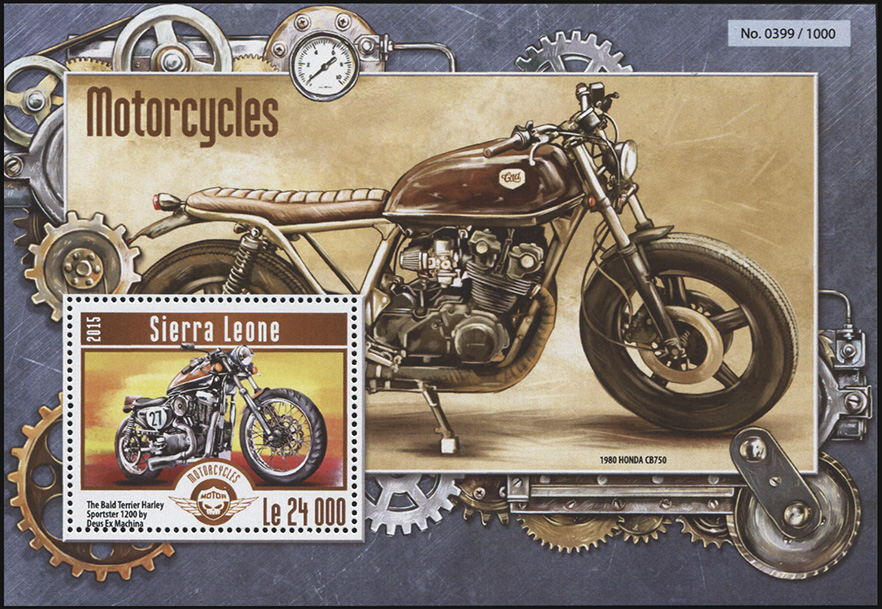 Sierra Leone. 2015. Transportation - Motorcycles (MNH **) Souvenir Sheet