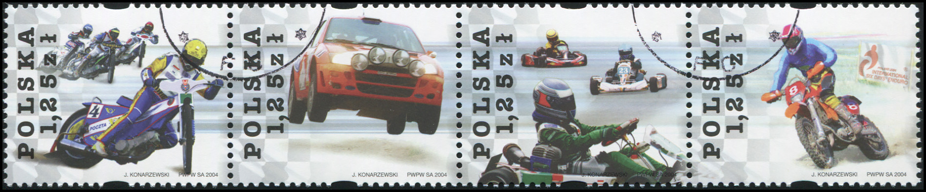 Poland. 2004. Motor Sports (CTO) Block of 4 stamps