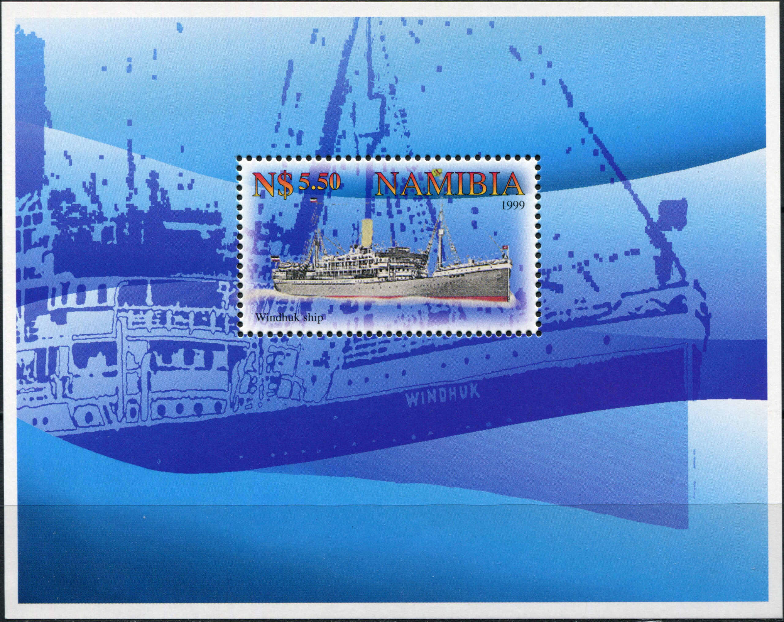 Namibia. 1999. Passenger Liner “Windhuk" (MNH **) Souvenir Sheet