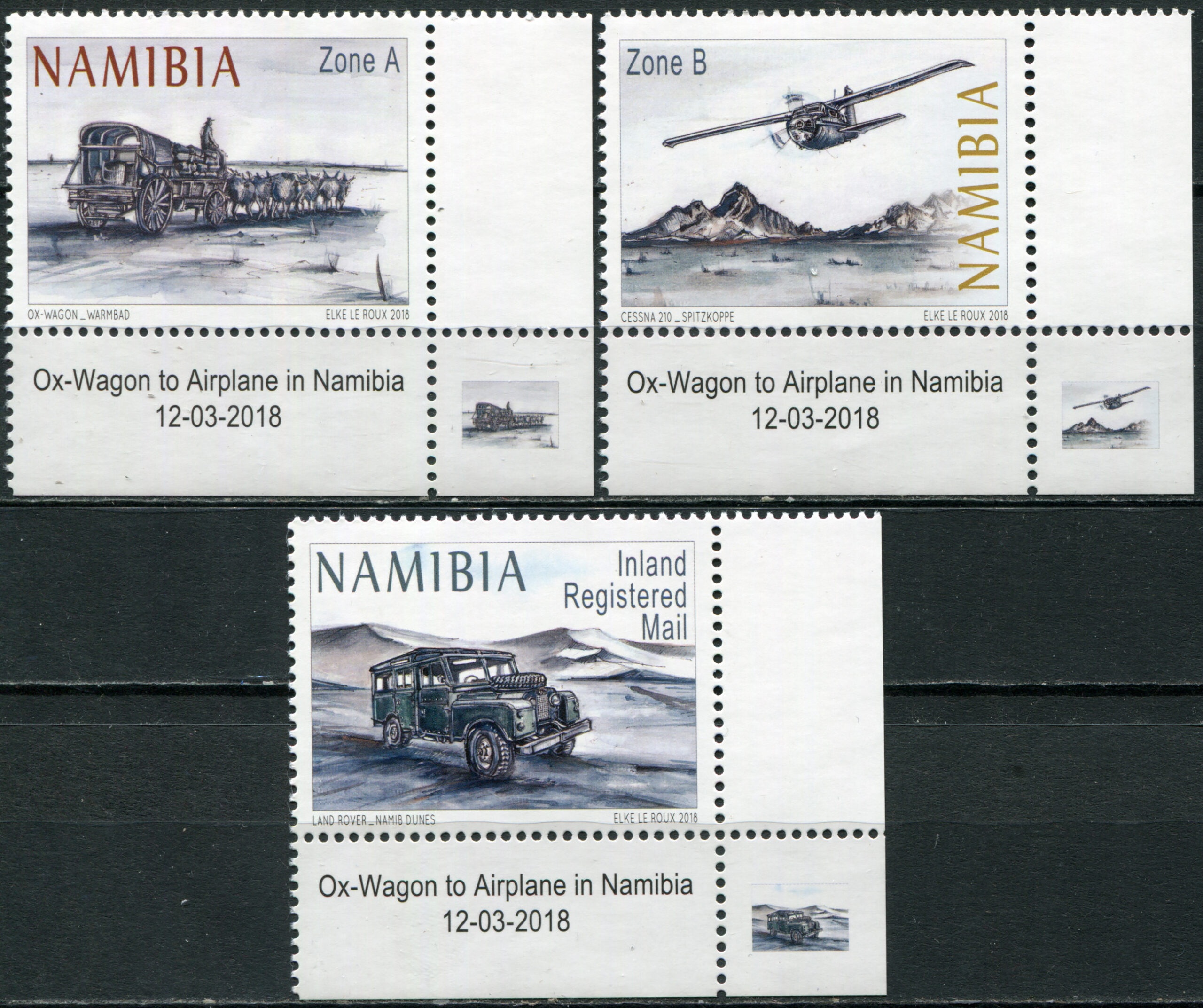 Namibia. 2018. Means of transport. C4 (MNH **) Set of 3 stamps