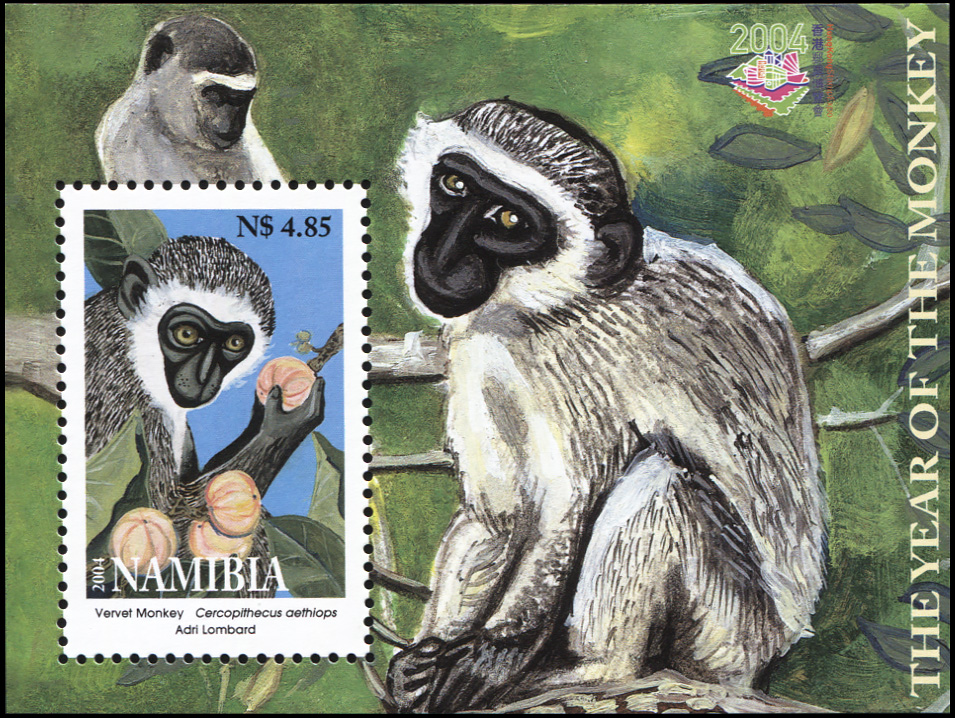 Namibia. 2004. The Year of the Monkey (MNH **) Souvenir Sheet