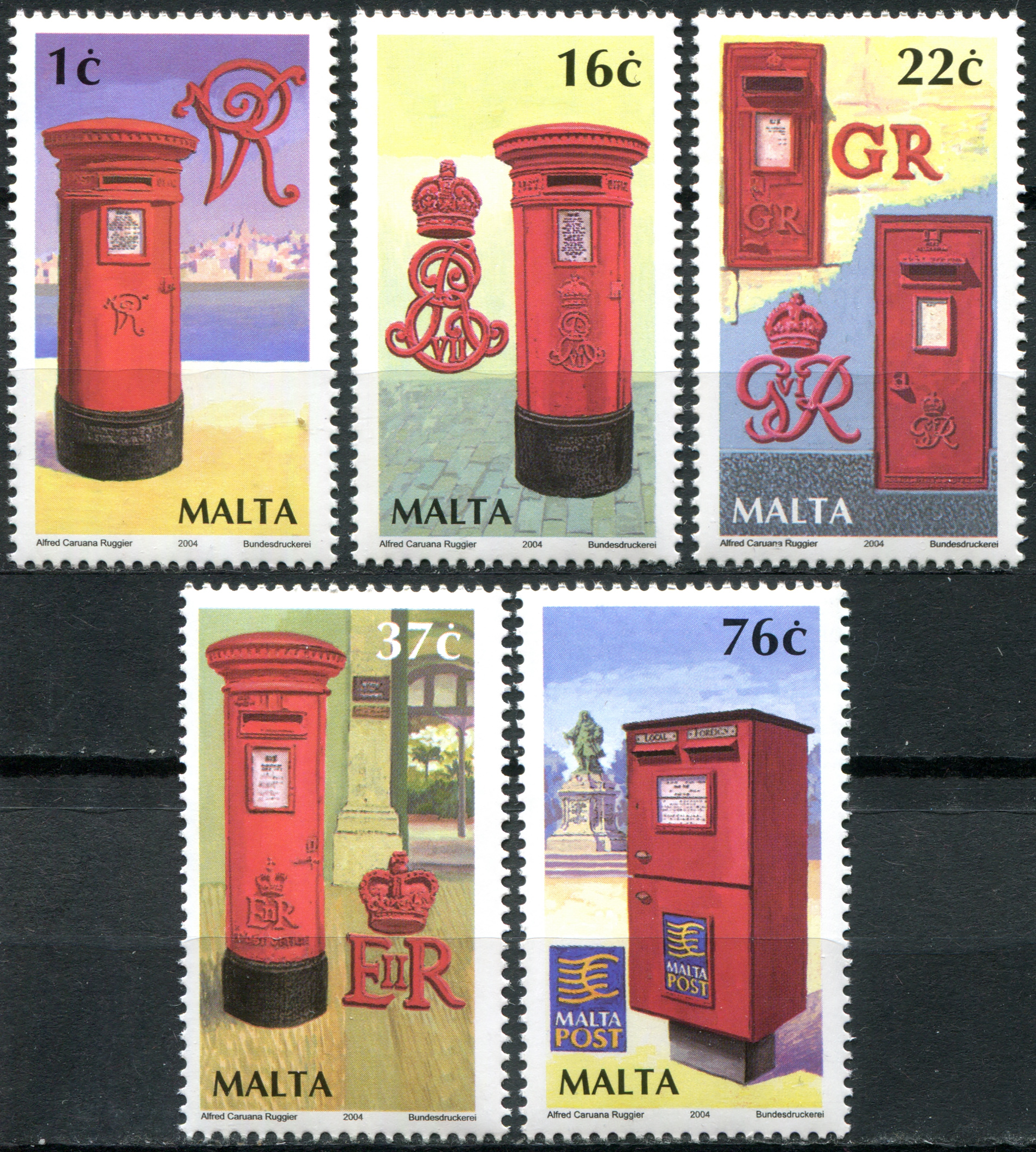 Malta. 2004. Letterboxes (MNH **) Set of 5 stamps