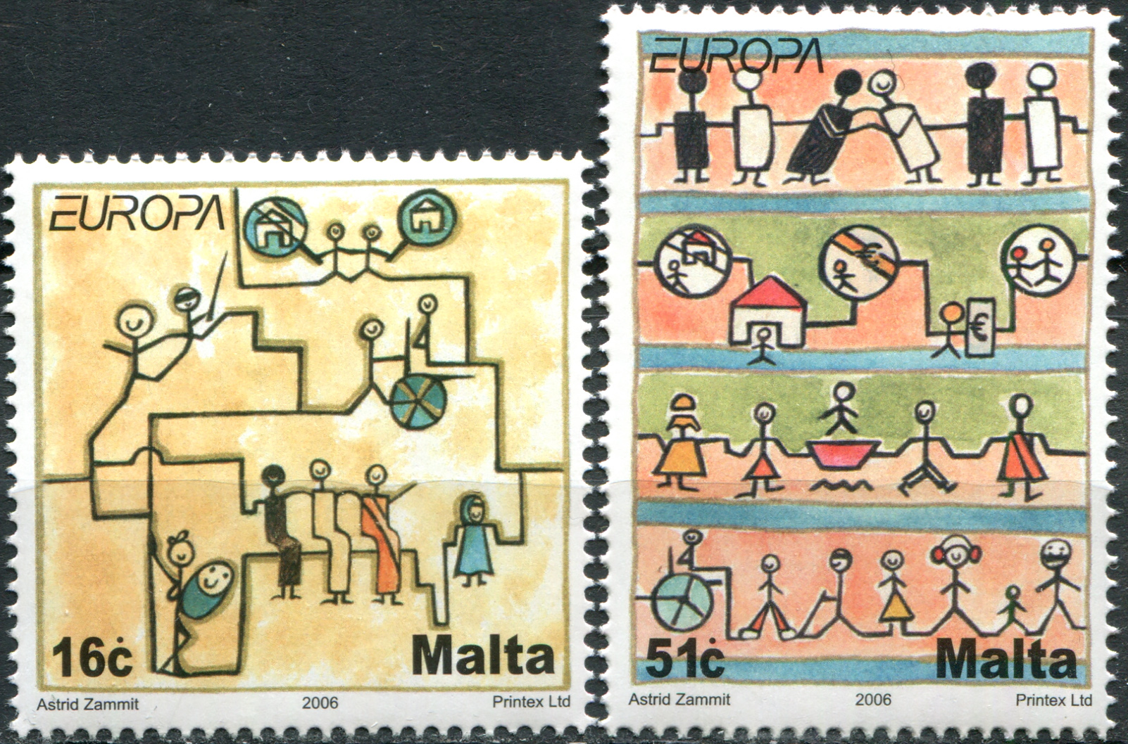 Malta. 2006. Integration through the Eyes of Young People (MNH **) Set of 2 stamps