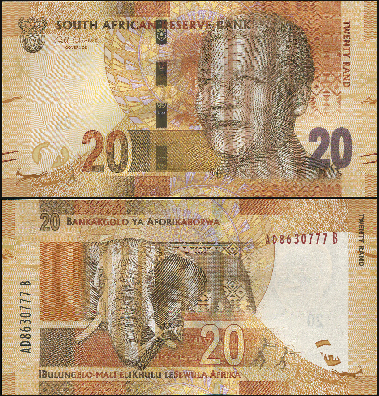 South Africa. Banknote 20 rand. ND(2012). Unc. Paper. Кат# P.134a