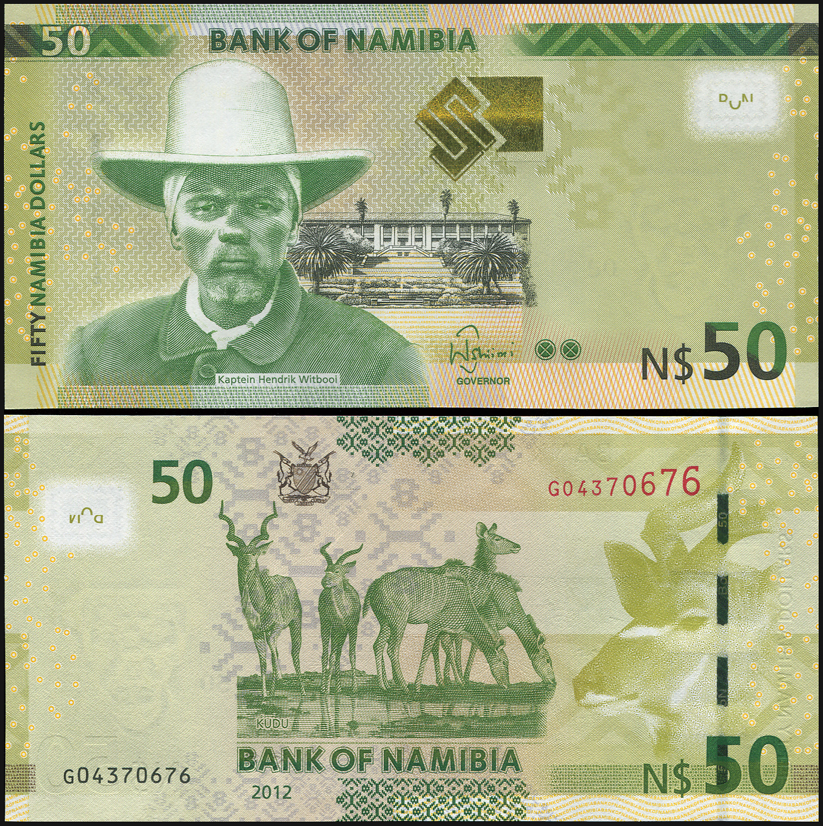 Namibia. Banknote 50 dollars. 2012. Unc. Paper. Кат# P.13a