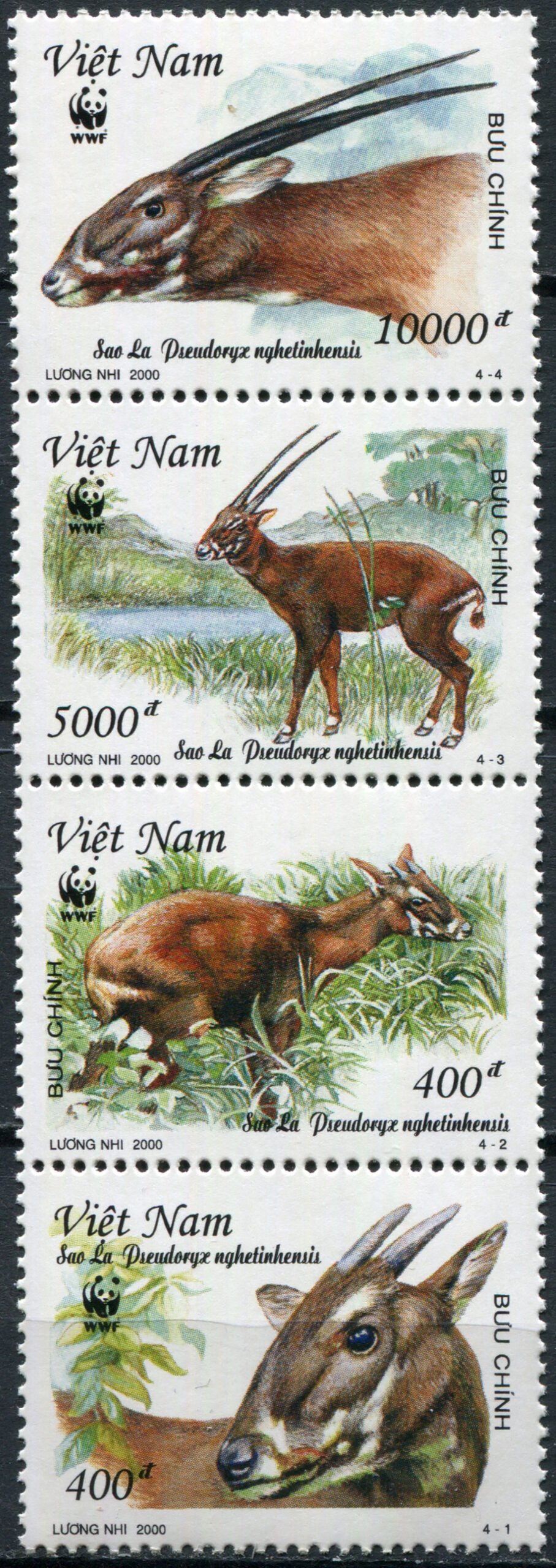 Vietnam. 2000. Saola (Pseudoryx nghetinhensis) (MNH **) Block of 4 stamps