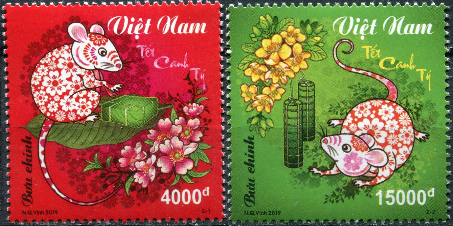 Vietnam. 2019. Year of the Rat (MNH **) Set of 2 stamps