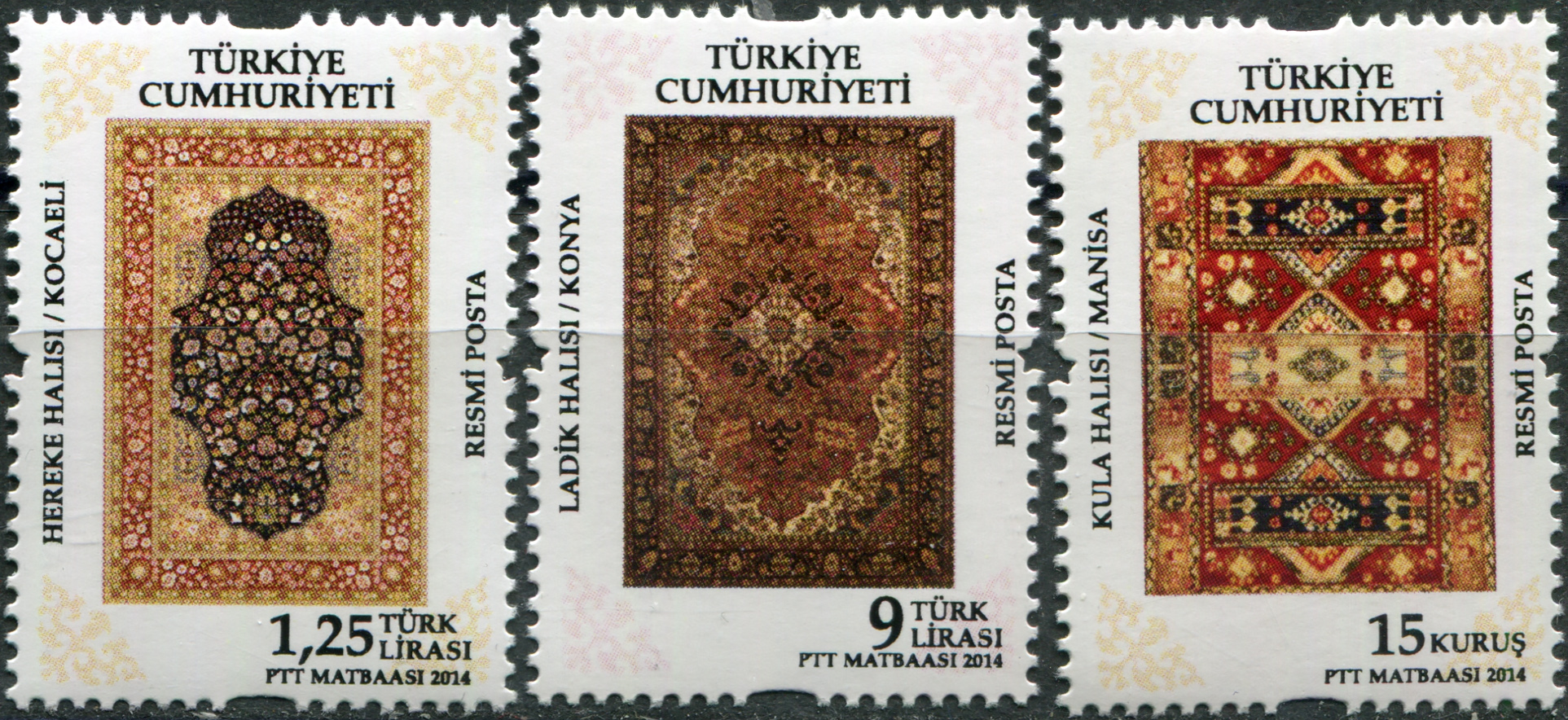 Turkey. 2014. Textile. Carpets (MNH **) Set of 3 stamps