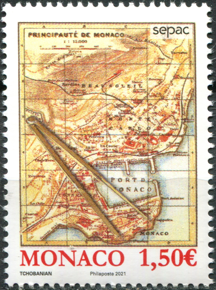 Monaco. 2021. Antique Maps (MNH **) Stamp