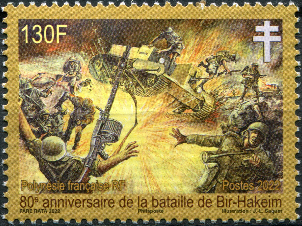 French Polynesia. 2022. 80th Anniversary of the Battle of Bir Hakeim (MNH **) Stamp