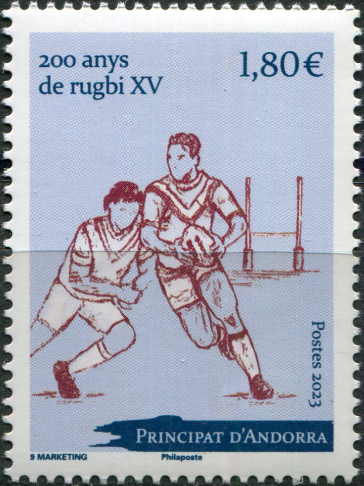 Andorra [Fr.]. 2023. 200th Anniversary of Rugby XV (MNH **) Stamp