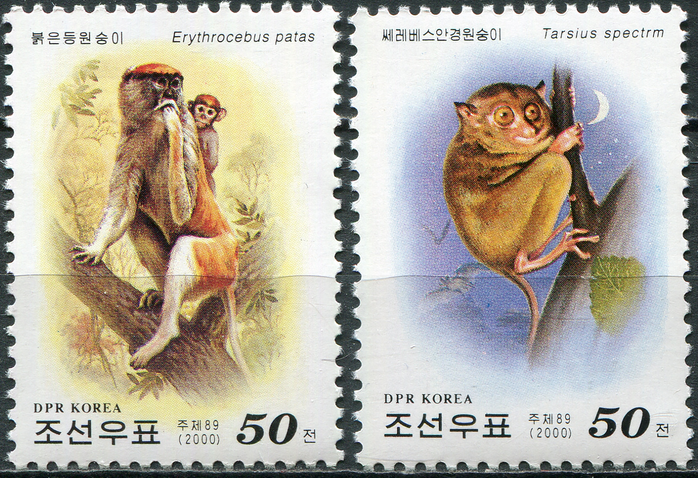 Korea North. 2000. Monkeys from all over the world (MNH **) Set of 2 stamps