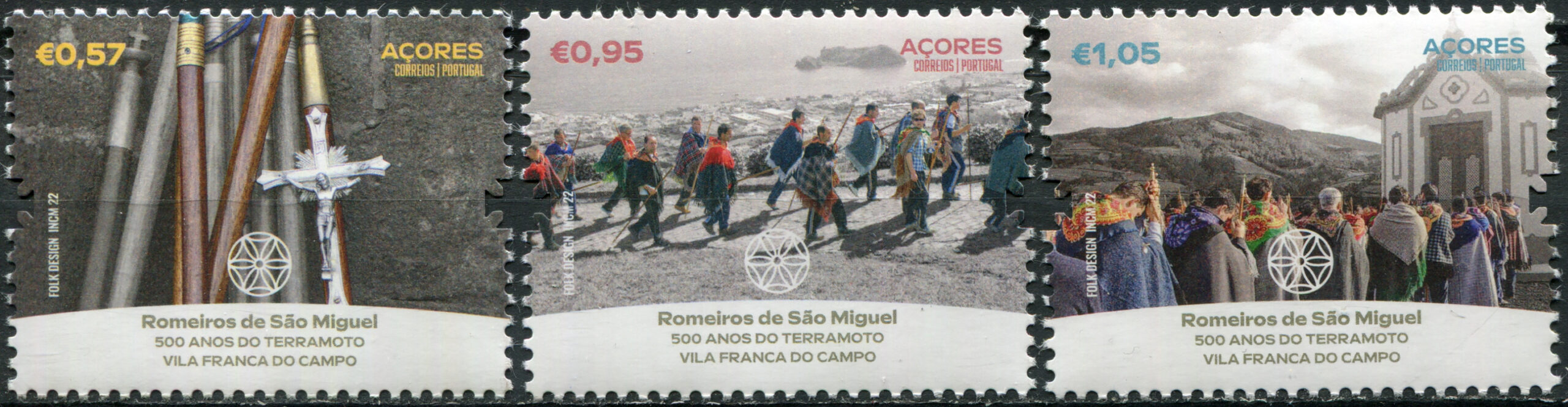 Azores. 2022. 500th Anniversary of the Sao Miguel Pilgrimage (MNH **) Set of 3 stamps