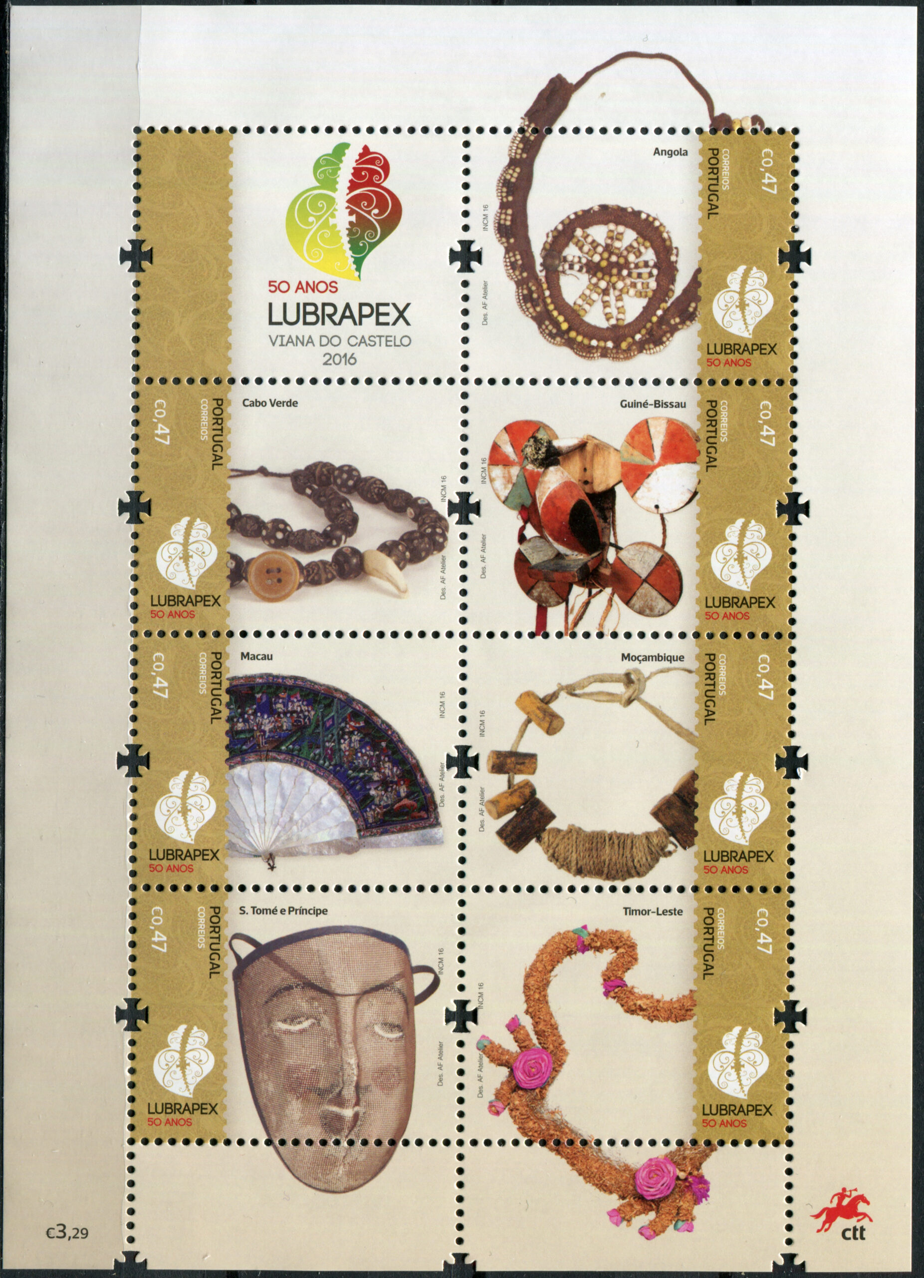 Portugal. 2016. 50th Anniversary of LUBRAPEX (MNH **) Miniature Sheet