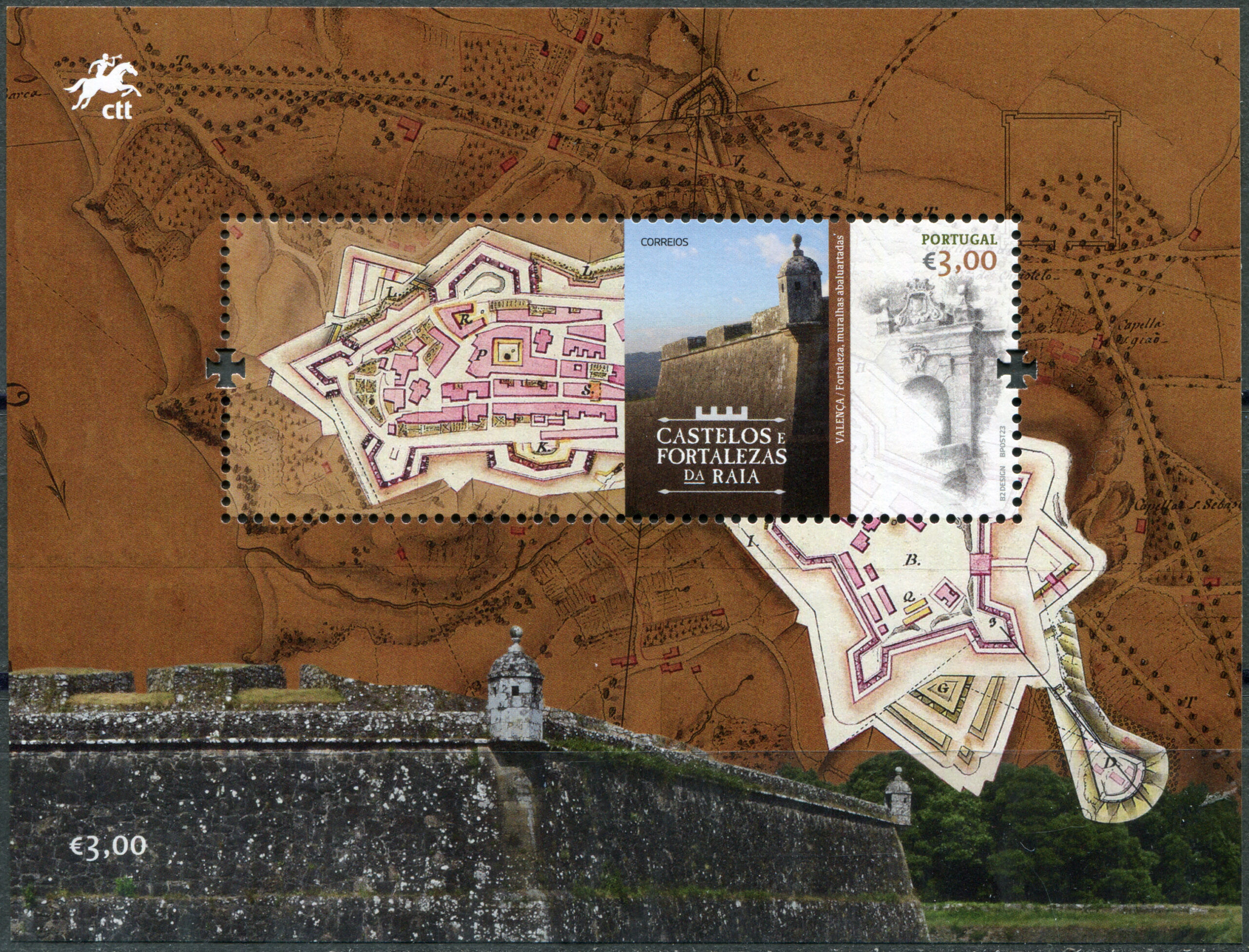 Portugal. 2023. Valenзa do Minho Fortress (MNH **) Souvenir Sheet