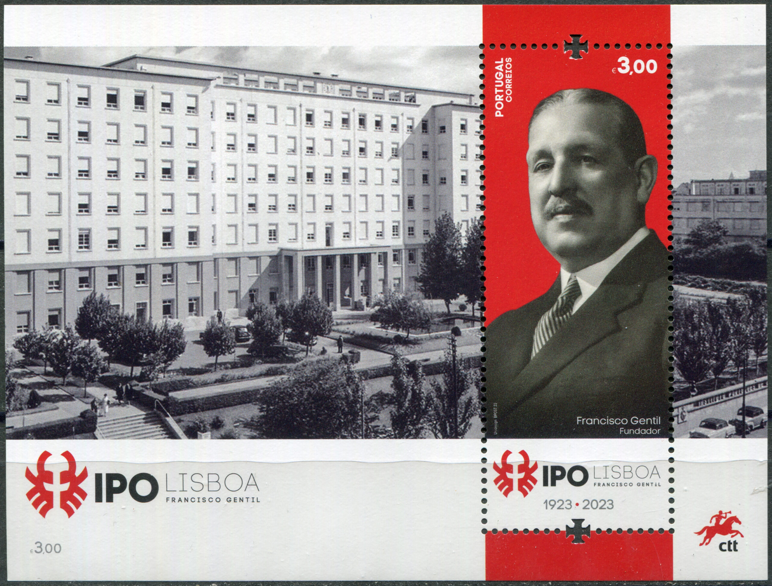 Portugal. 2023. Francisco Gentil, Founder of Institute (MNH **) Souvenir Sheet