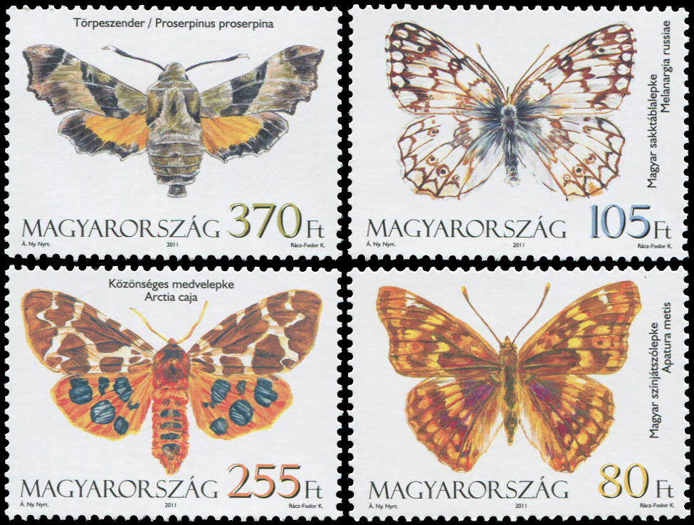 Hungary. 2011. Butterflies and Moths (MNH **) Set of 4 stamps