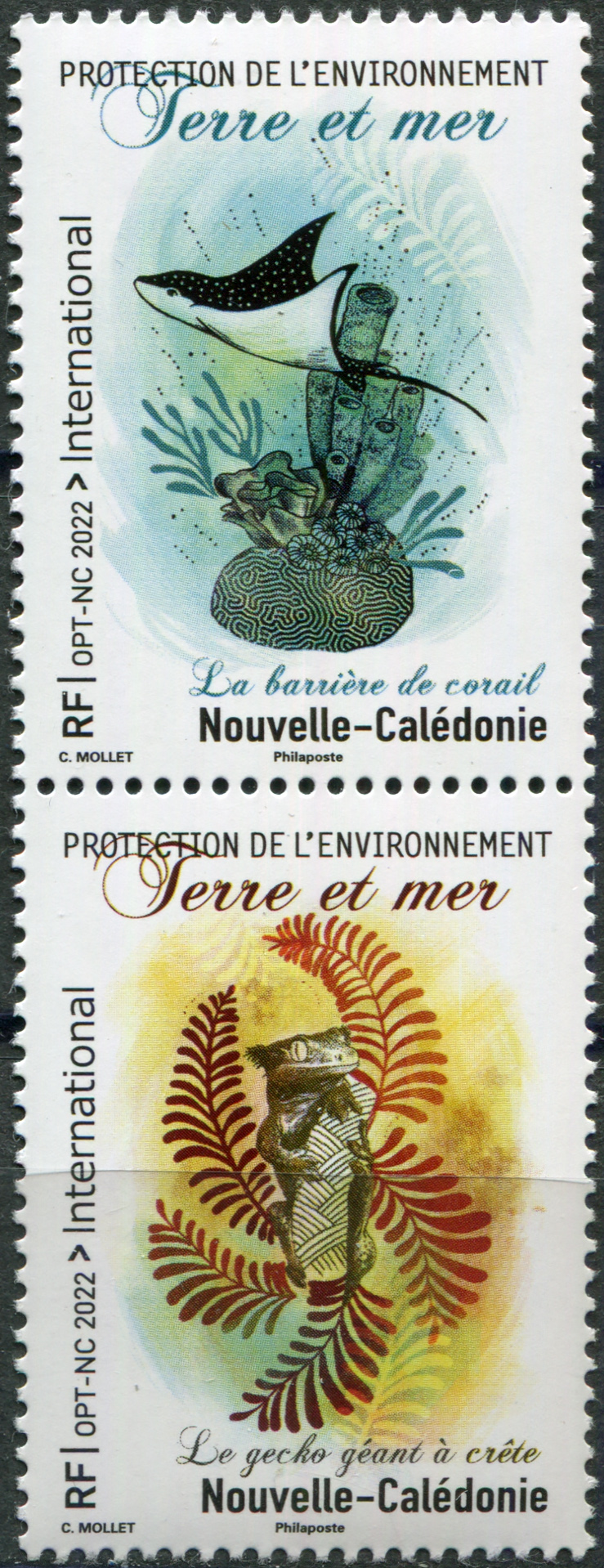 New Caledonia. 2022. Environmental Protection (MNH **) Block of 2 stamps