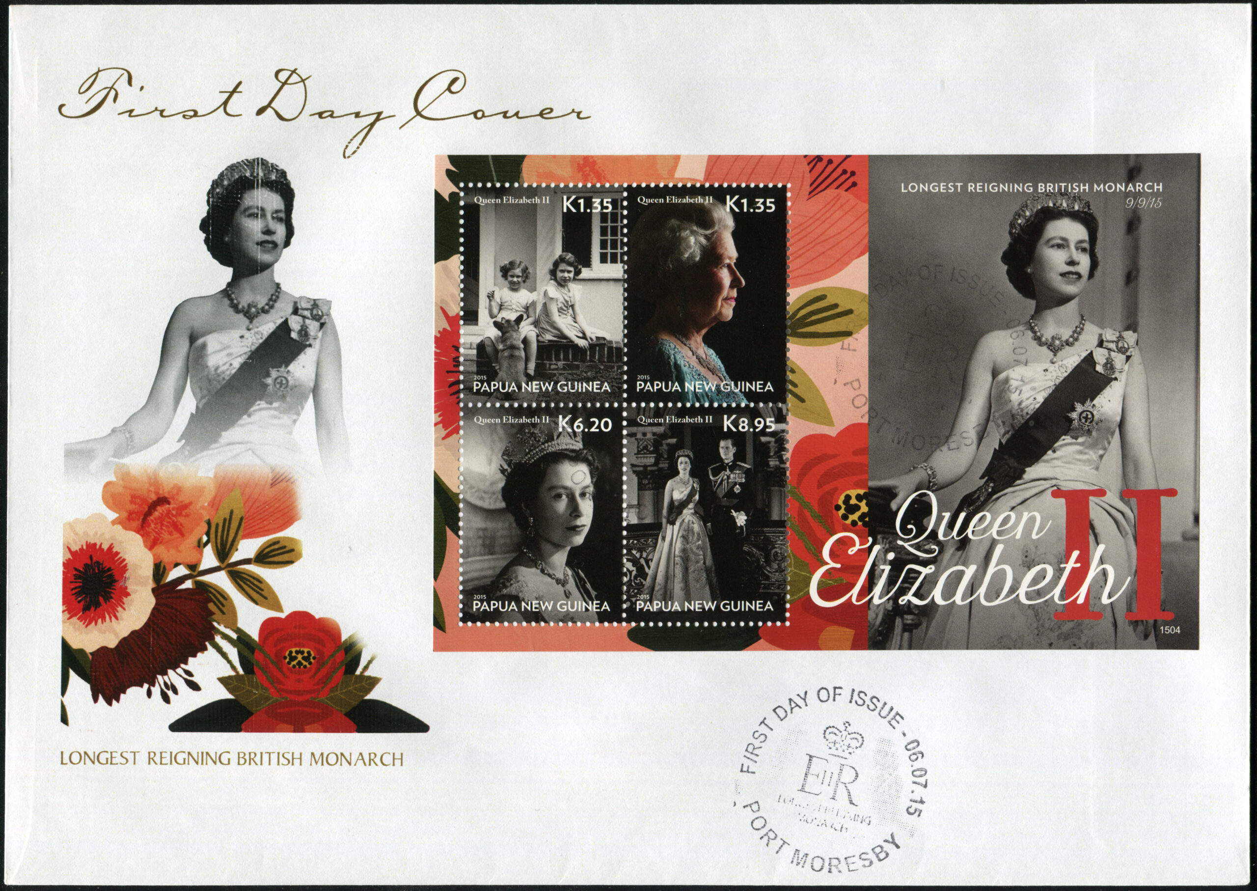 Papua New Guinea. 2015. Queen Elizabeth II - Longest Reigning Monarch in British History (Mint) Firs