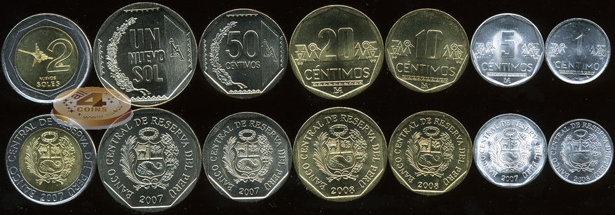 Peru. Coins set #4 (7 coins. aUnc-Unc) 2003-08