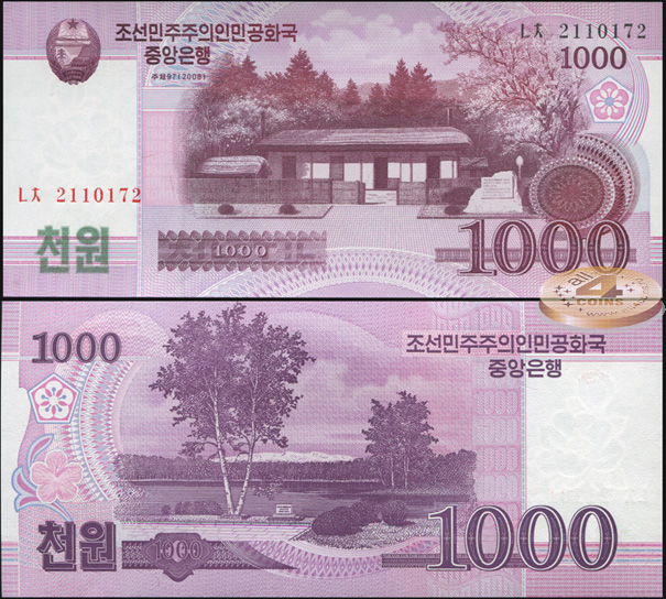 Korea North. Banknote 1000 won. 2008 (2009). Unc. Paper. Кат# P.64a