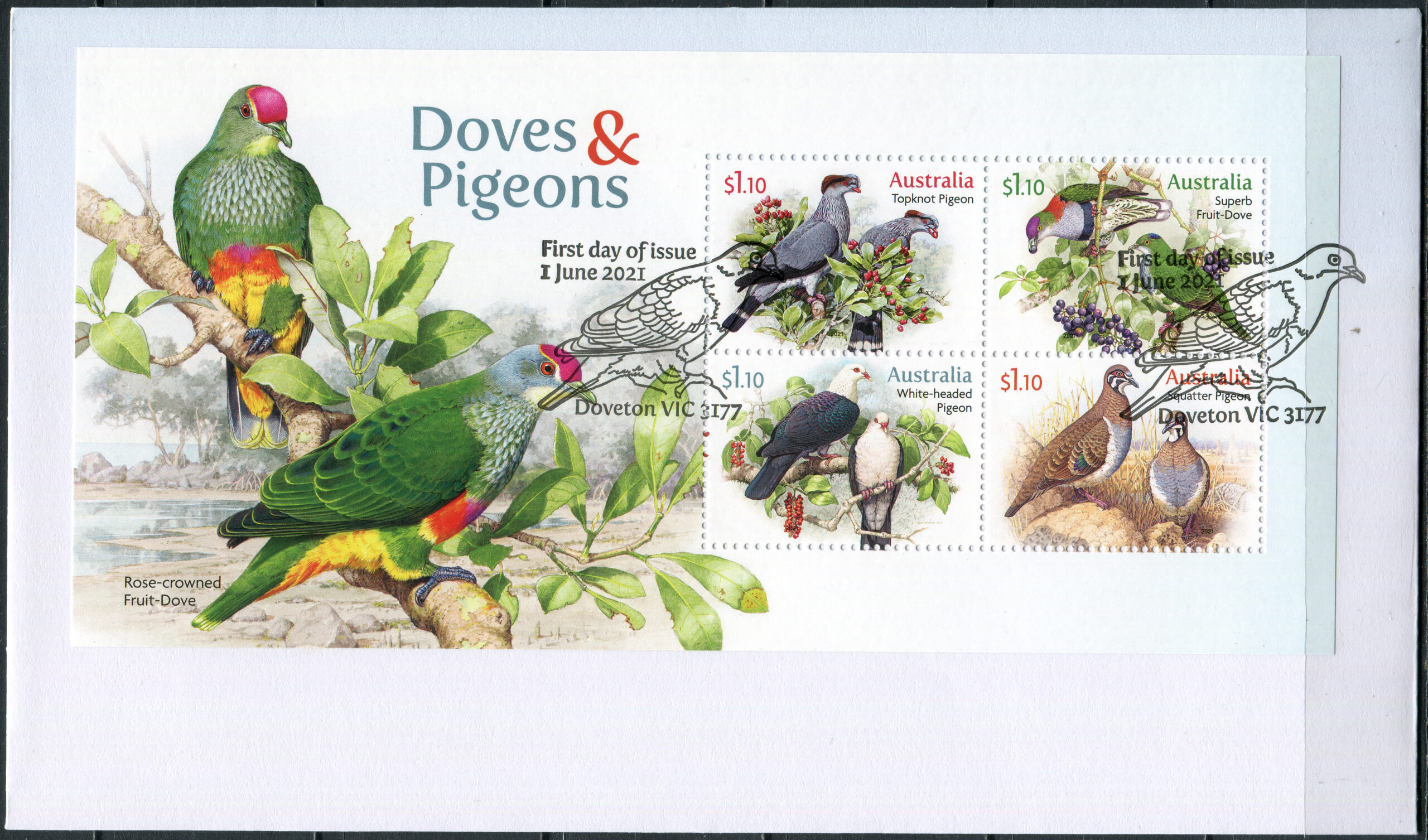 Australia. 2021. Pigeons and Doves (Mint) First Day Cover