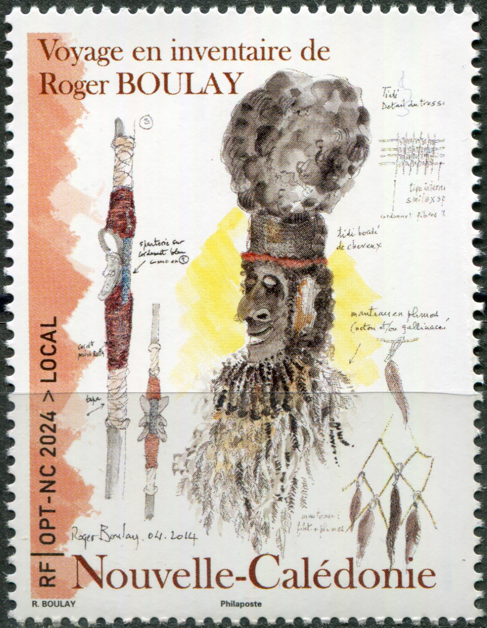 New Caledonia. 2024. Kanak Artifact Inventory Research of Roger Boulay (MNH **) Stamp