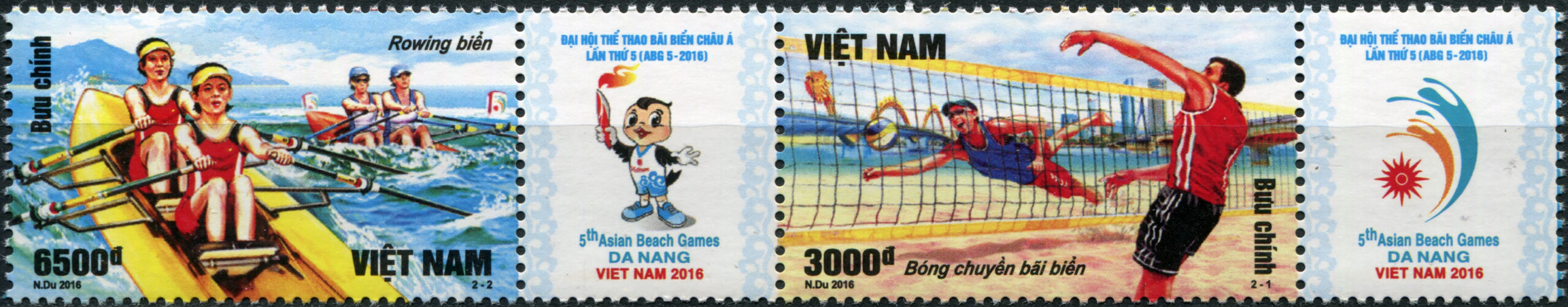 Vietnam. 2016. The 5th Asian Beach Games (MNH **) Block of 2 stamps and 2 labels